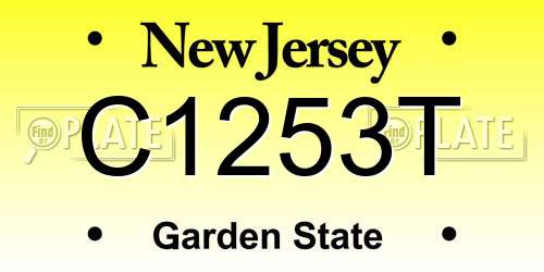 C1253T New Jersey License Plate
