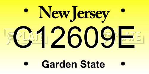 C12609E New Jersey License Plate