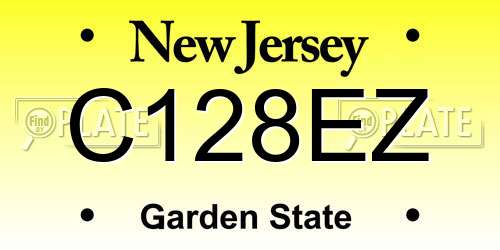 C128EZ New Jersey License Plate