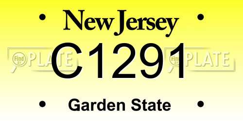 C1291 New Jersey License Plate