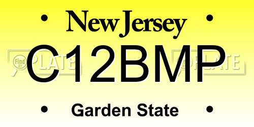 C12BMP New Jersey License Plate