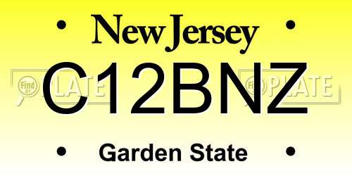 C12BNZ New Jersey License Plate