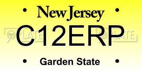 C12ERP New Jersey License Plate
