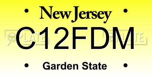 C12FDM New Jersey License Plate