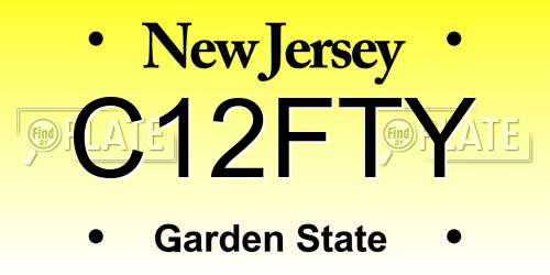 C12FTY New Jersey License Plate