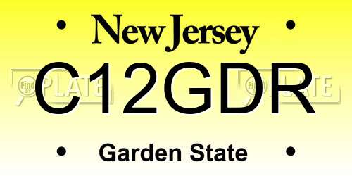 C12GDR New Jersey License Plate