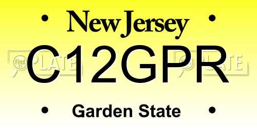 C12GPR New Jersey License Plate