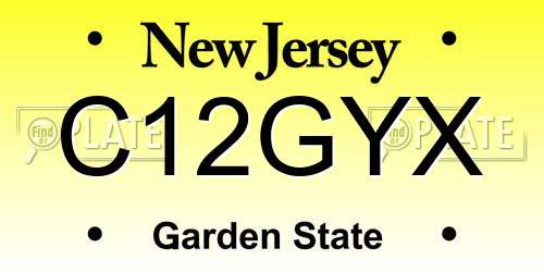 C12GYX New Jersey License Plate