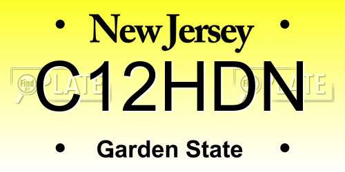 C12HDN New Jersey License Plate