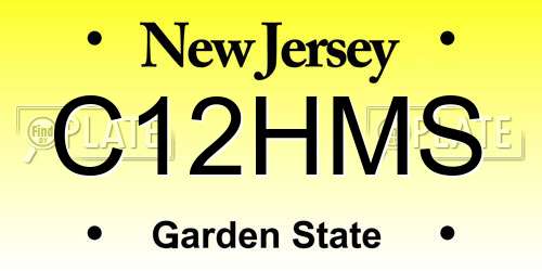 C12HMS New Jersey License Plate