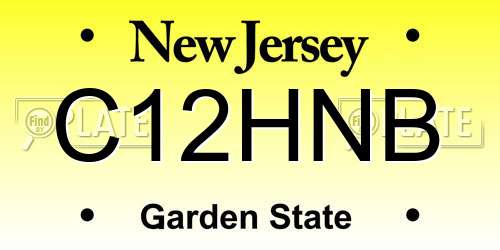 C12HNB New Jersey License Plate