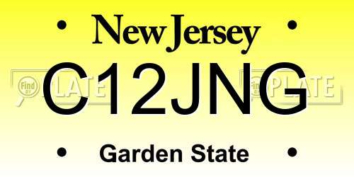 C12JNG New Jersey License Plate