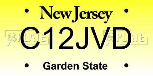 C12JVD New Jersey License Plate