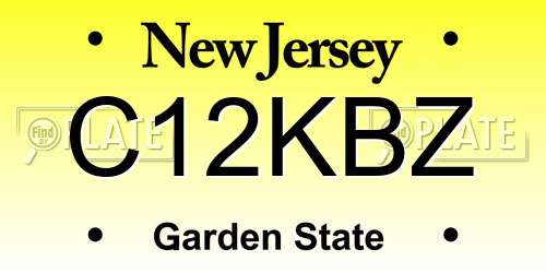 C12KBZ New Jersey License Plate