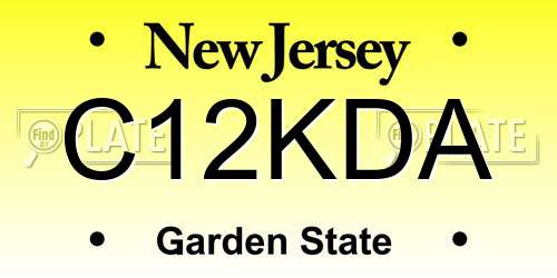 C12KDA New Jersey License Plate