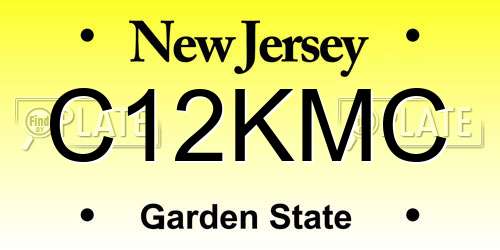 C12KMC New Jersey License Plate