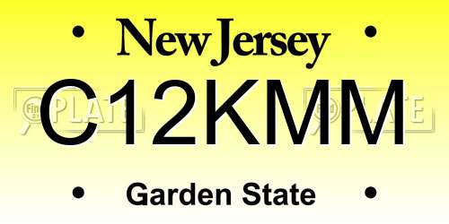 C12KMM New Jersey License Plate