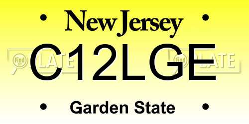 C12LGE New Jersey License Plate