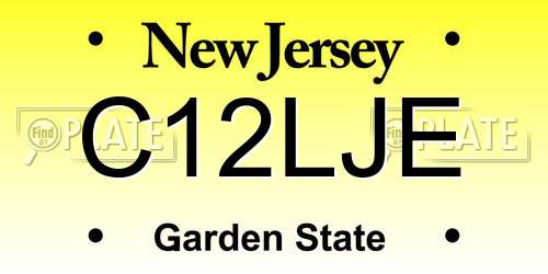 C12LJE New Jersey License Plate