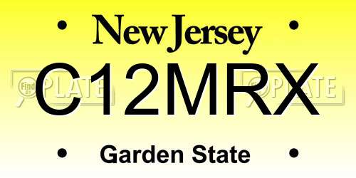 C12MRX New Jersey License Plate