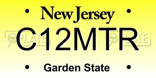 C12MTR New Jersey License Plate