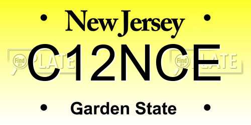 C12NCE New Jersey License Plate