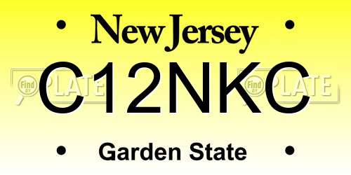 C12NKC New Jersey License Plate