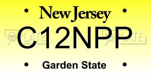 C12NPP New Jersey License Plate