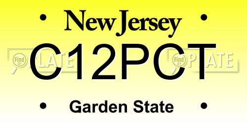C12PCT New Jersey License Plate