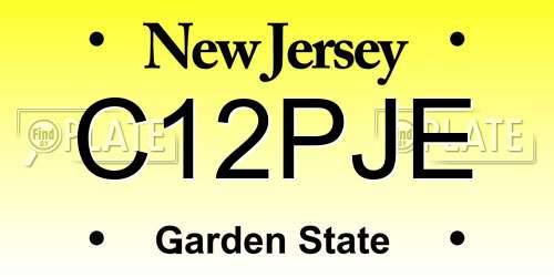 C12PJE New Jersey License Plate
