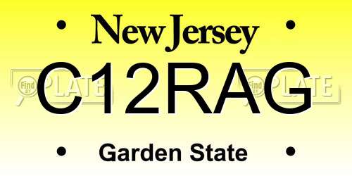C12RAG New Jersey License Plate