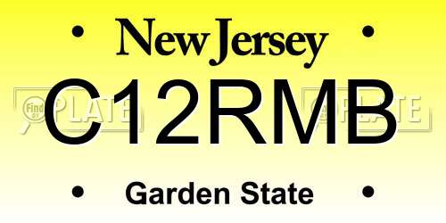 C12RMB New Jersey License Plate