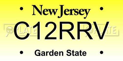 C12RRV New Jersey License Plate