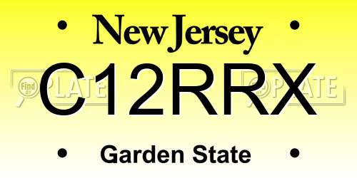 C12RRX New Jersey License Plate