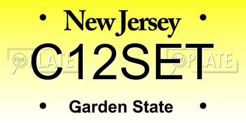 C12SET New Jersey License Plate