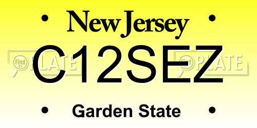 C12SEZ New Jersey License Plate