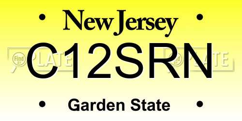 C12SRN New Jersey License Plate