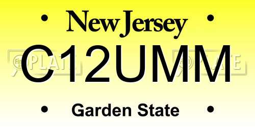C12UMM New Jersey License Plate
