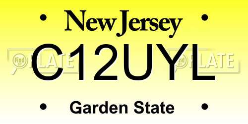 C12UYL New Jersey License Plate
