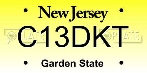 C13DKT New Jersey License Plate