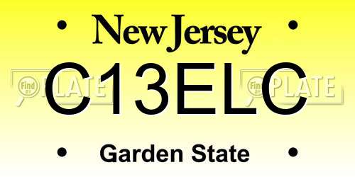 C13ELC New Jersey License Plate