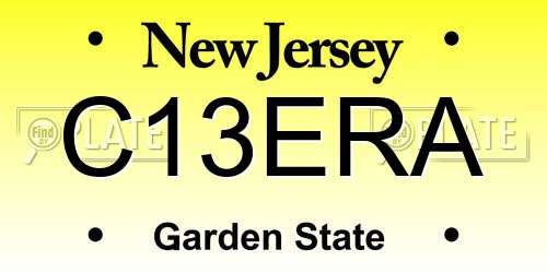 C13ERA New Jersey License Plate