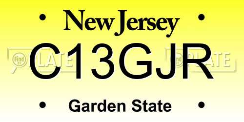 C13GJR New Jersey License Plate
