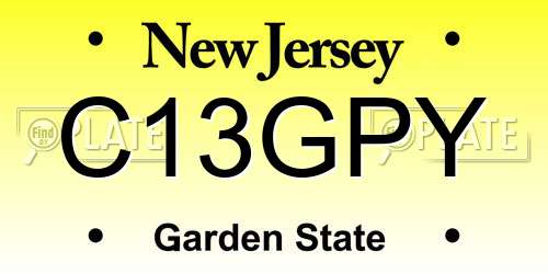 C13GPY New Jersey License Plate