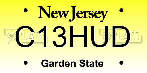 C13HUD New Jersey License Plate