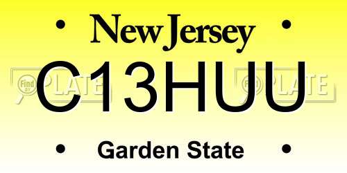 C13HUU New Jersey License Plate