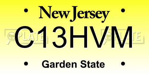C13HVM New Jersey License Plate