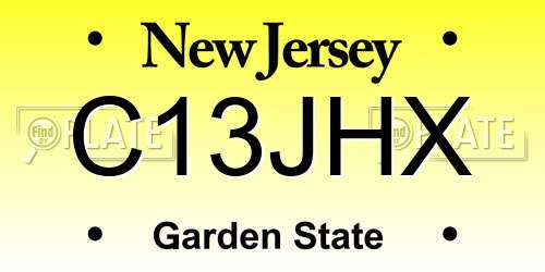 C13JHX New Jersey License Plate