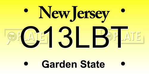 C13LBT New Jersey License Plate