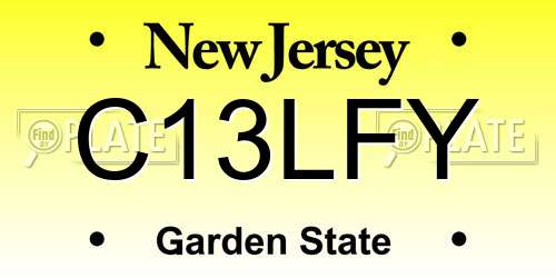 C13LFY New Jersey License Plate